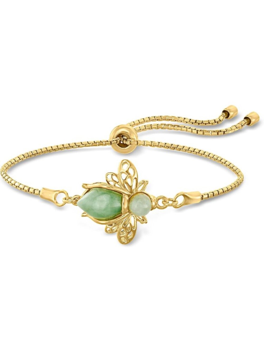 Stunning Gemstone Bumblebee Bolo Bracelet in Sterling Silver - Adjustable & Chic